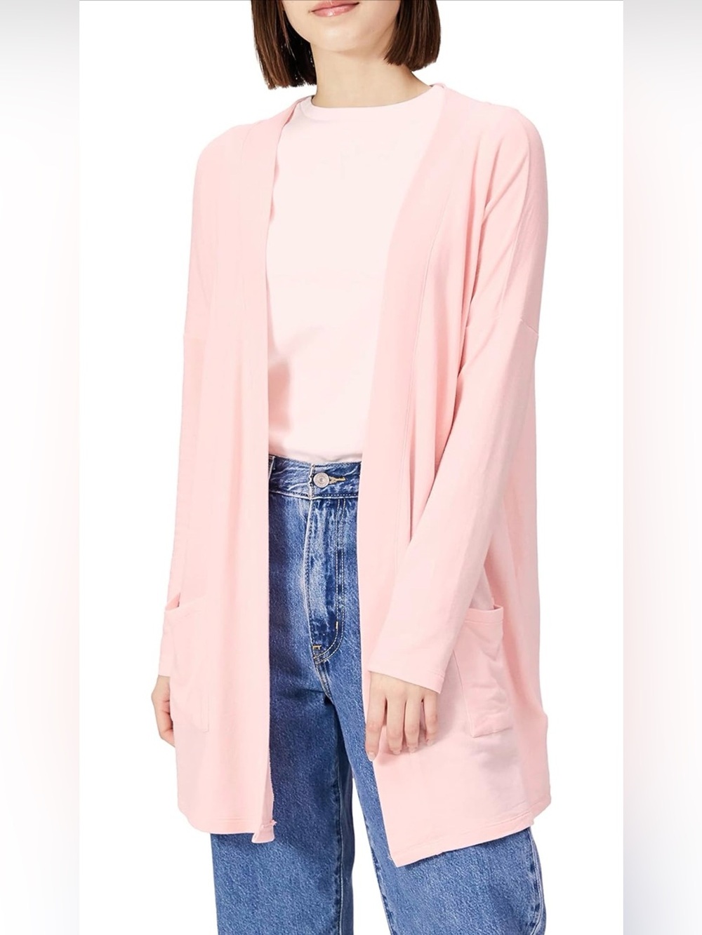 Amazon Essentials Light Pink Open Front Cardigan Sweater | Size Large